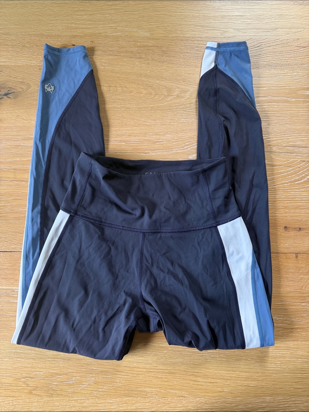 Greyson Navy Blue Athletic Leggings with Subtle Logo